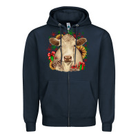 Navy christmas charolais Zipper Hoodie - JahusDesignShop
