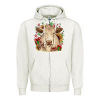 Oatmeal Heather christmas charolais Zipper Hoodie - JahusDesignShop