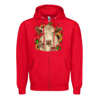 Red christmas charolais Zipper Hoodie - JahusDesignShop