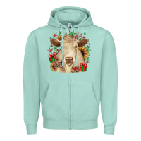 Seafoam christmas charolais Zipper Hoodie - JahusDesignShop