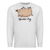 Oatmeal Heather Spider Pig Premium Sweatshirt - DesigneFamous