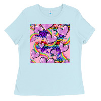 Baby Blue pride heart seamless pattern Ladies Tee - FaDigitalArtStudio