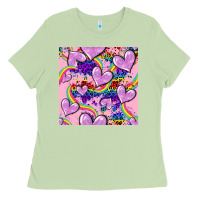 Matcha pride heart seamless pattern Ladies Tee - FaDigitalArtStudio