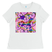 White pride heart seamless pattern Ladies Tee - FaDigitalArtStudio