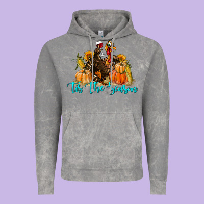 Western Fall Turkey Tis The Season Vintage Hoodie Designed By Lillyallendesigns