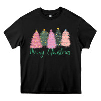 Black merry christmas trees Heavy Core Tee - CowGirlArtShop