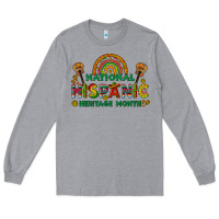 Heather Grey national hispanic heritage month Long Sleeve Tee - BundleAndBundleShop