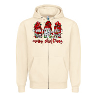 Sandshell merry christmas gnome with christmas lights Zipper Hoodie - JahusDesignShop