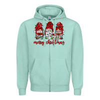 Seafoam merry christmas gnome with christmas lights Zipper Hoodie - JahusDesignShop