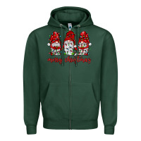 Sports Green merry christmas gnome with christmas lights Zipper Hoodie - JahusDesignShop