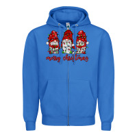True Royal merry christmas gnome with christmas lights Zipper Hoodie - JahusDesignShop