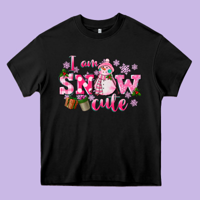 I Am Snow Cute Heavy Core Tee Designed By Cowgirlartshop
