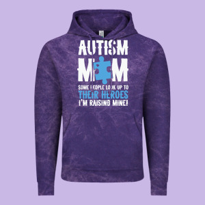 Lil Autism Mom Vintage Hoodie Designed By Cowhidedigitalart