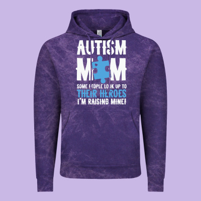 Lil Autism Mom Vintage Hoodie Designed By Cowhidedigitalart