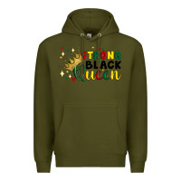 Army Green strong black queen Premium Hoodie - Artiststas