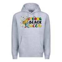 Heather Grey strong black queen Premium Hoodie - Artiststas