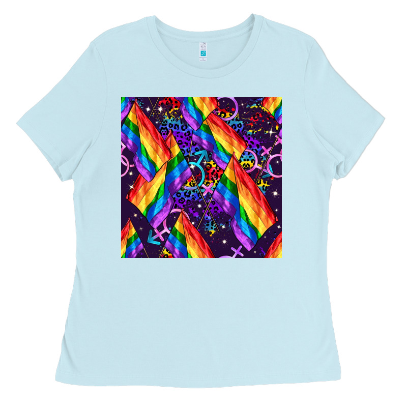 Lgbt Flag Seamless Pattern Ladies Tee by FaDigitalArtStudio | Teevron