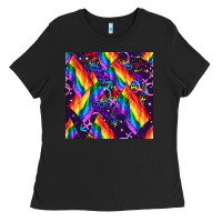 Black lgbt flag seamless pattern Ladies Tee - FaDigitalArtStudio