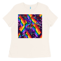 Bone lgbt flag seamless pattern Ladies Tee - FaDigitalArtStudio