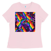 Bubblegum Pink lgbt flag seamless pattern Ladies Tee - FaDigitalArtStudio