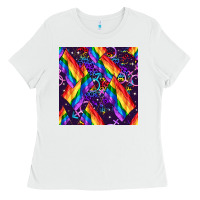 White lgbt flag seamless pattern Ladies Tee - FaDigitalArtStudio