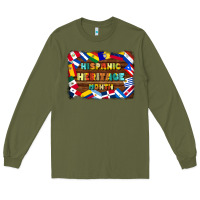 Army Green hispanic heritage flags Long Sleeve Tee - BundleAndBundleShop