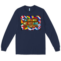 Navy hispanic heritage flags Long Sleeve Tee - BundleAndBundleShop