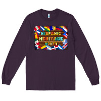 Plum hispanic heritage flags Long Sleeve Tee - BundleAndBundleShop