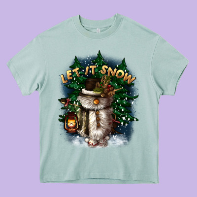 Let It Snow Heavy Core Tee Designed By Cowgirlartshop