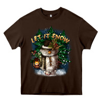 Chocolate Brown let it snow Heavy Core Tee - CowGirlArtShop