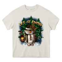 Cream let it snow Heavy Core Tee - CowGirlArtShop