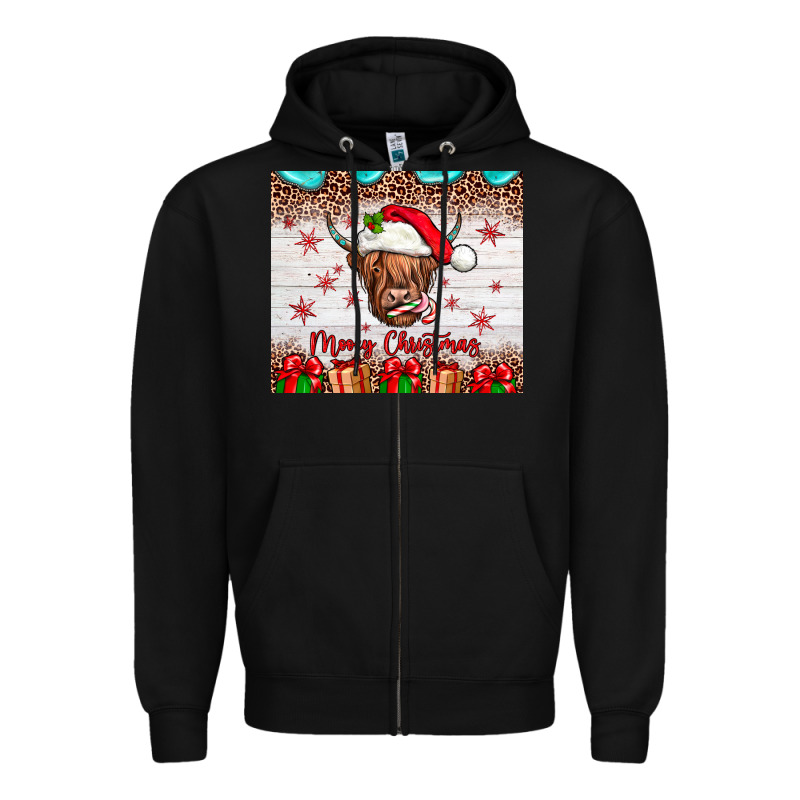 Merry Christmas Cow Zipper Hoodie by JahusDesignShop | Teevron