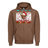 Chestnut merry christmas cow Zipper Hoodie - JahusDesignShop