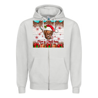 Dove Grey merry christmas cow Zipper Hoodie - JahusDesignShop