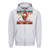 Heather Grey merry christmas cow Zipper Hoodie - JahusDesignShop