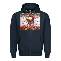 Navy merry christmas cow Zipper Hoodie - JahusDesignShop