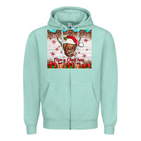 Seafoam merry christmas cow Zipper Hoodie - JahusDesignShop