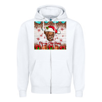 White merry christmas cow Zipper Hoodie - JahusDesignShop