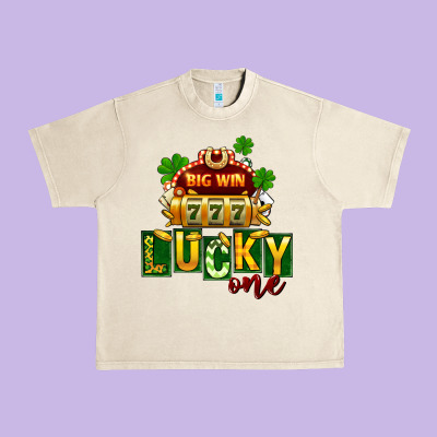 St Patricks Lucky One Urban Heavy Tee Designed By Fadigitalartstudio
