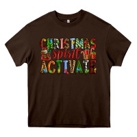 Chocolate Brown Christmas Spirit Activate Heavy Core Tee - RanaPortraitStore