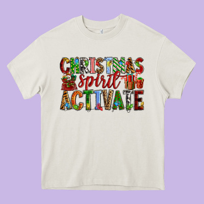 Christmas Spirit Activate Heavy Core Tee Designed By Ranaportraitstore