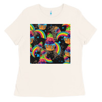 Bone pride cupcake seamless pattern Ladies Tee - FaDigitalArtStudio
