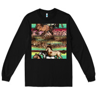 Black horses seamless pattern Long Sleeve Tee - BundleAndBundleShop