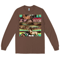 Chestnut horses seamless pattern Long Sleeve Tee - BundleAndBundleShop