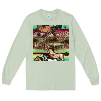 Matcha horses seamless pattern Long Sleeve Tee - BundleAndBundleShop