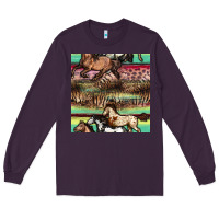 Plum horses seamless pattern Long Sleeve Tee - BundleAndBundleShop