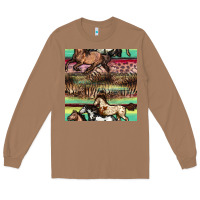 Toasted Coconut horses seamless pattern Long Sleeve Tee - BundleAndBundleShop