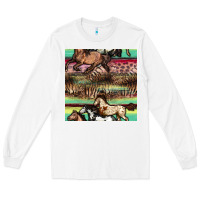 White horses seamless pattern Long Sleeve Tee - BundleAndBundleShop