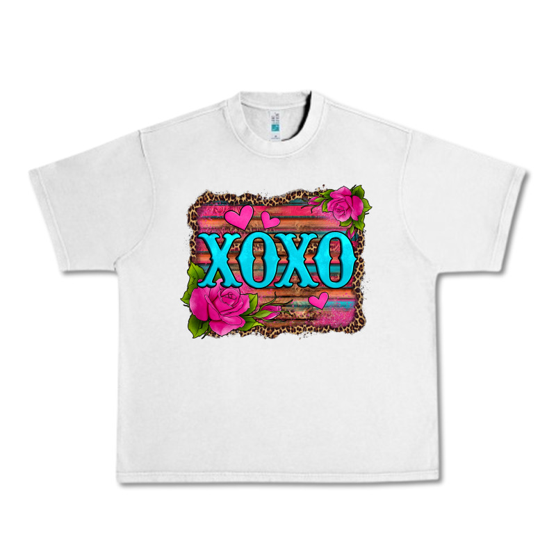 Xoxo Valentine's Day Pink Roses And Hearts Urban Heavy Tee by Jasminsmagicworld | Teevron