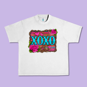 Xoxo Valentine's Day Pink Roses And Hearts Urban Heavy Tee Designed By Jasminsmagicworld